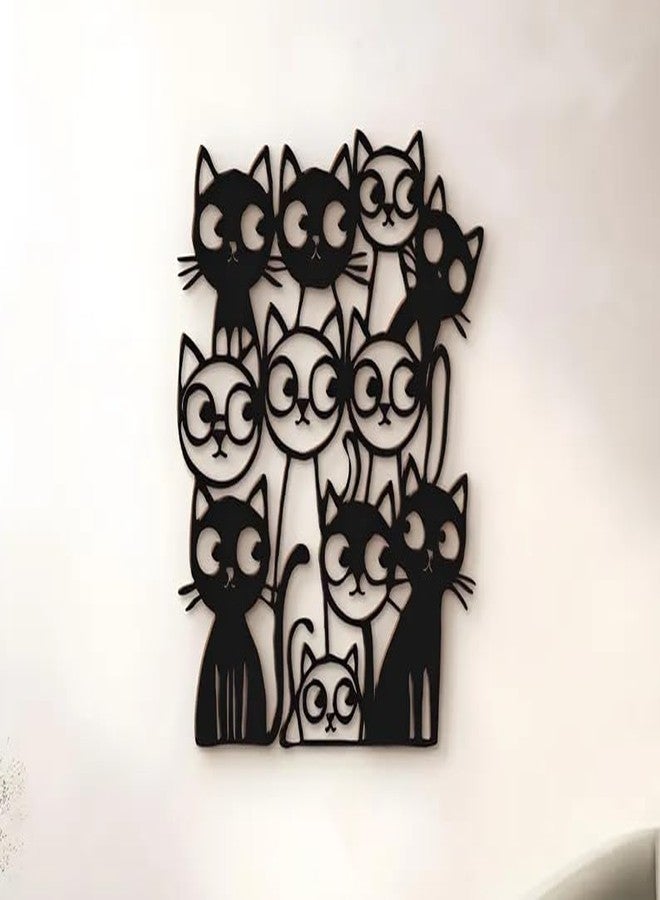 BLIND SHOP Funny Cats Metal Wall Art, Cute Home Decor Accent, Animal Wall Art (50X45X1.5 CM) - Image 1